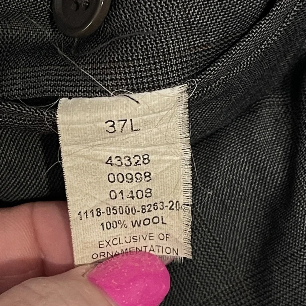 Jos A Bank Mens Wool Dress Pants Charcoal Grey Pleated Classic Fit‎ 37x32 Office